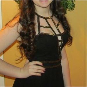 Black and Gold Semi Formal Dress